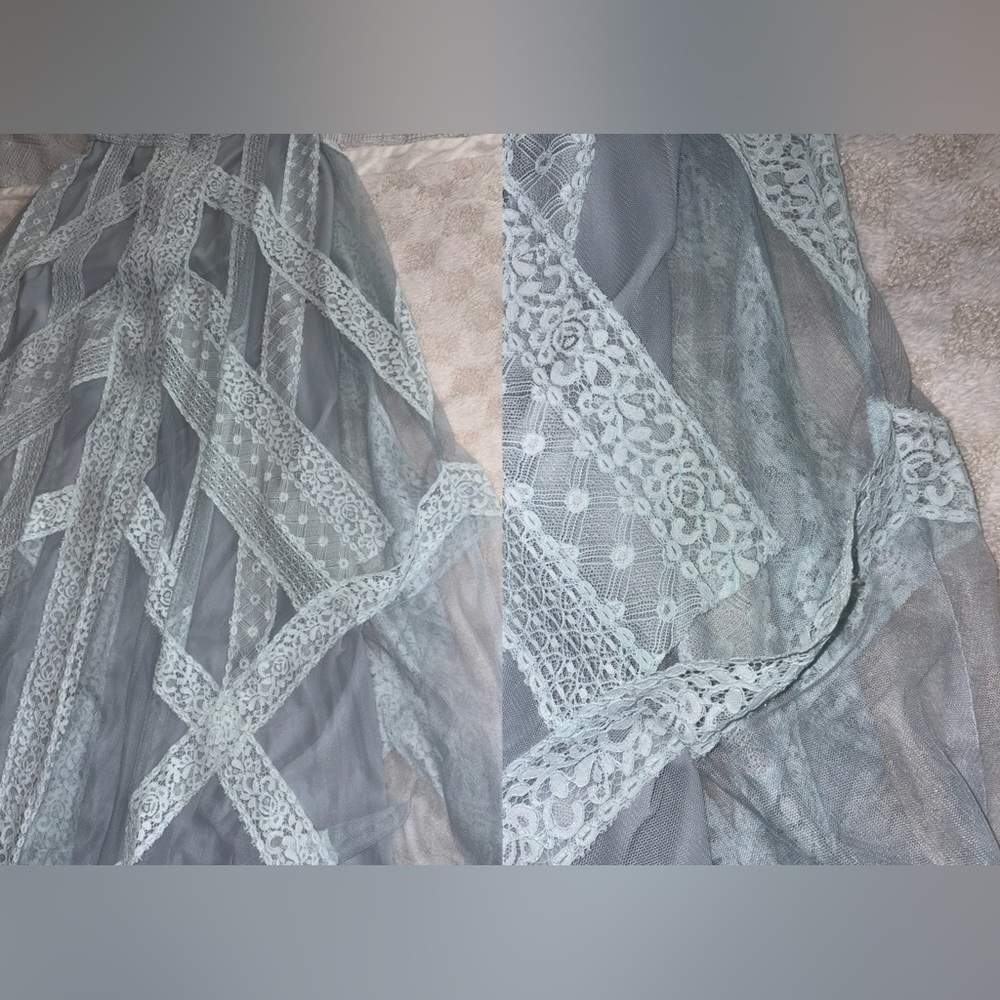 BCBGMAXAZRIA Raissa Halter Neck Maxi Evening Gown in Haze Combo • Size 10 - Picture 14 of 16